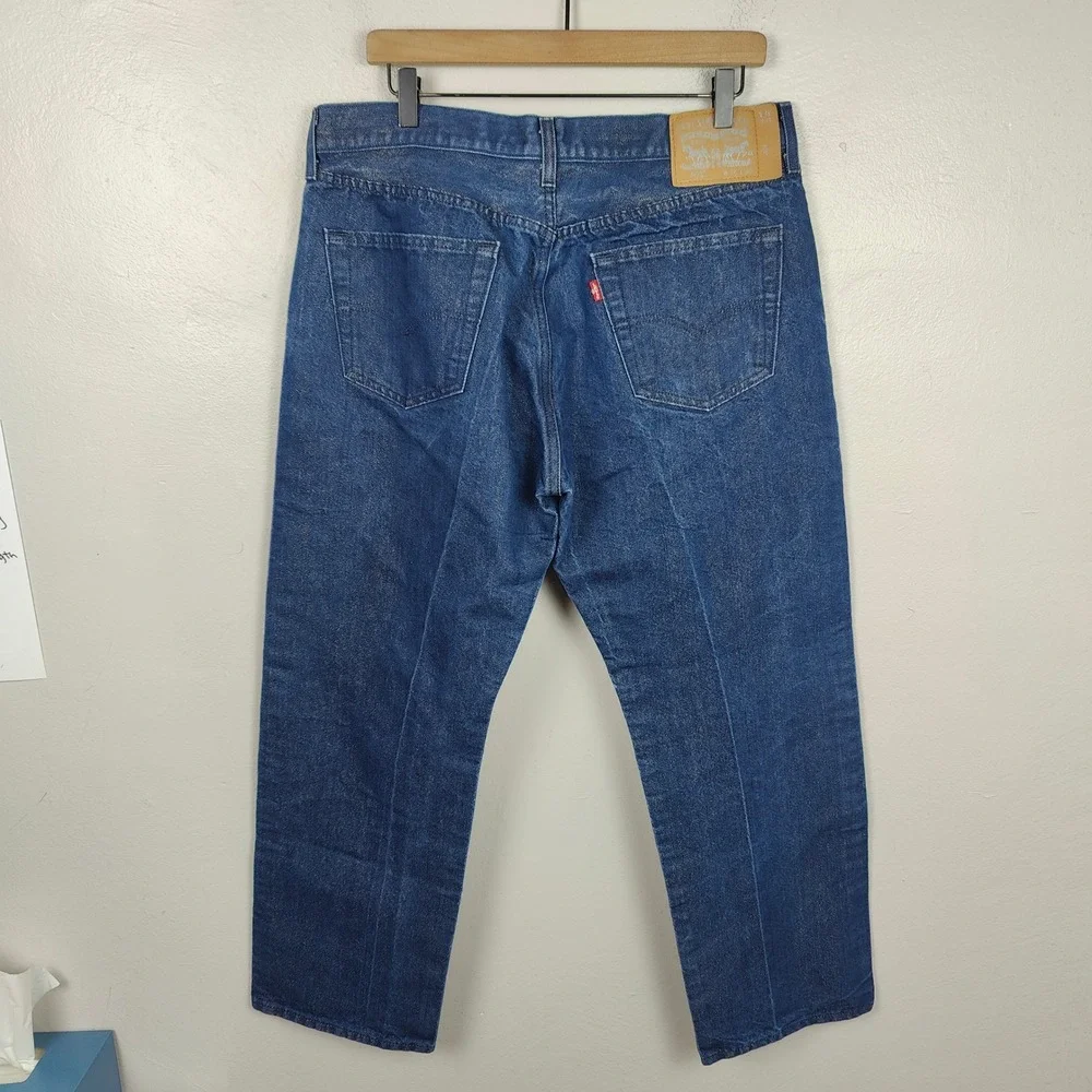 Levi's 501 Gold Weft Crispy Jeans Mens 36x30 Dark Wash Button Fly‎ Metallic